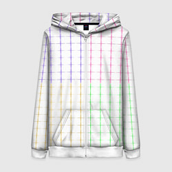 Толстовка на молнии женская Color white multicolored stripes, цвет: 3D-белый