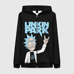 Женская толстовка на молнии Linkin Park и Рик Санчес из Рик и Морти