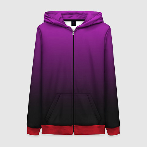 Женская толстовка на молнии Purple gradient / 3D-Красный – фото 1
