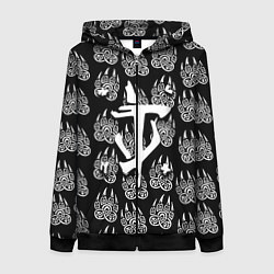 Толстовка на молнии женская Doom хищник леса, цвет: 3D-черный