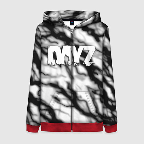 Женская толстовка на молнии Dayz серый шторм / 3D-Красный – фото 1