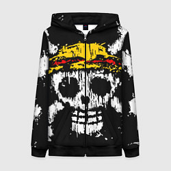 Толстовка на молнии женская Соломенная шляпа, цвет: 3D-черный