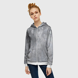 Толстовка на молнии женская Абстракция - light gray haze, цвет: 3D-белый — фото 2