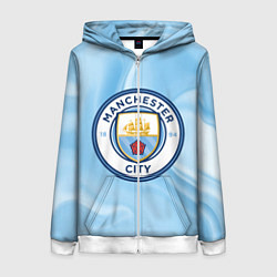 Толстовка на молнии женская Фк Манчестер Сити, цвет: 3D-белый