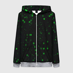 Толстовка на молнии женская Color green khaki, цвет: 3D-меланж