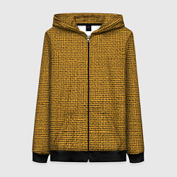 Женская толстовка на молнии Текстура мешковина горчичный