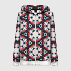 Толстовка на молнии женская Звездный узор в шестиугольниках, цвет: 3D-белый