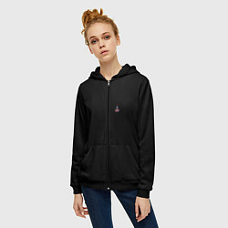 Толстовка на молнии женская Ёлка и компания, цвет: 3D-черный — фото 2