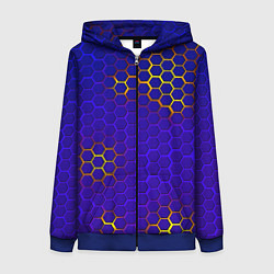 Толстовка на молнии женская Оптическая броня железного человека, цвет: 3D-синий