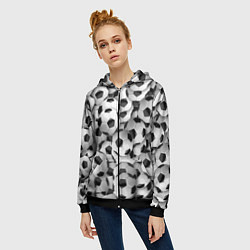 Толстовка на молнии женская Игра в мяч, цвет: 3D-черный — фото 2