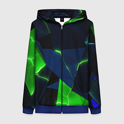 Женская толстовка на молнии Neon tile green