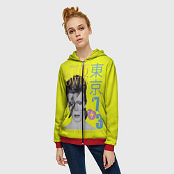 Толстовка на молнии женская David Bowie 1973, цвет: 3D-красный — фото 2
