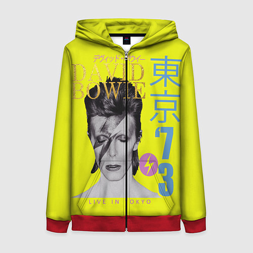 Женская толстовка на молнии David Bowie 1973 / 3D-Красный – фото 1