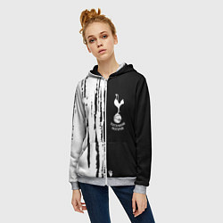 Толстовка на молнии женская Tottenham Hotspur белые краски, цвет: 3D-меланж — фото 2