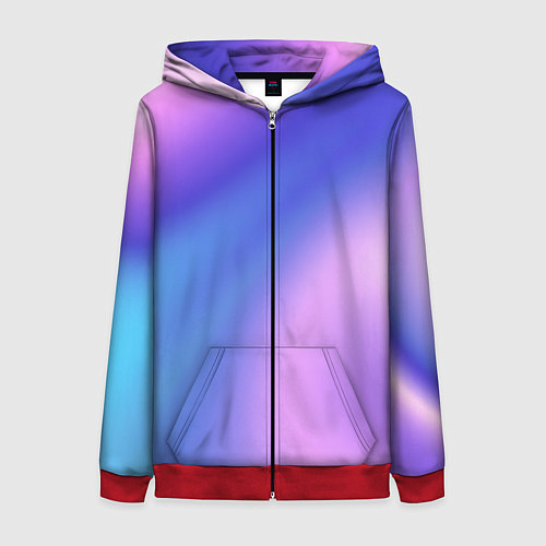 Женская толстовка на молнии Color multicolored gradient / 3D-Красный – фото 1