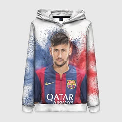 Толстовка на молнии женская Neymar FCB, цвет: 3D-белый