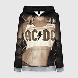 Толстовка на молнии женская AC/DC Girl, цвет: 3D-меланж