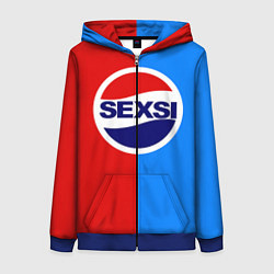 Толстовка на молнии женская Sexsi Pepsi, цвет: 3D-синий