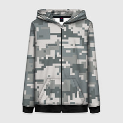 Толстовка на молнии женская Камуфляж, цвет: 3D-черный