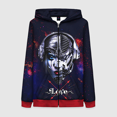 Женская толстовка на молнии Love pirate station / 3D-Красный – фото 1