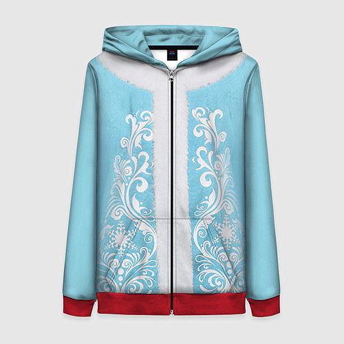 Женская толстовка на молнии Снегурочка / 3D-Красный – фото 1