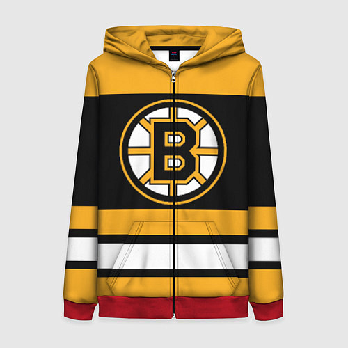 Женская толстовка на молнии Boston Bruins / 3D-Красный – фото 1