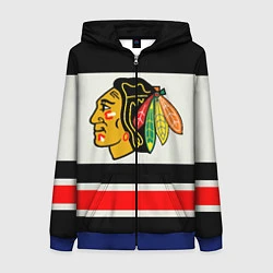 Толстовка на молнии женская Chicago Blackhawks, цвет: 3D-синий