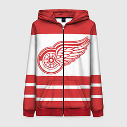 Толстовка на молнии женская Detroit Red Wings, цвет: 3D-красный