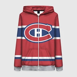 Толстовка на молнии женская Montreal Canadiens, цвет: 3D-меланж