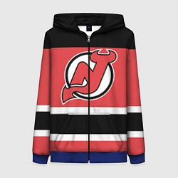 Толстовка на молнии женская New Jersey Devils, цвет: 3D-синий