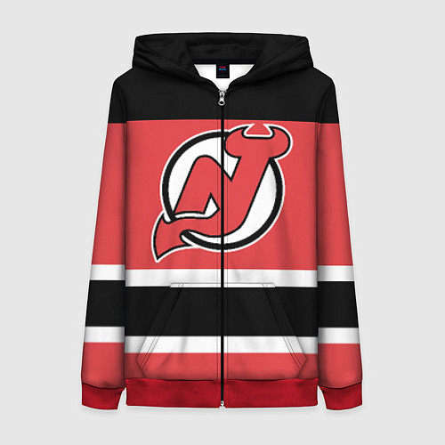 Женская толстовка на молнии New Jersey Devils / 3D-Красный – фото 1