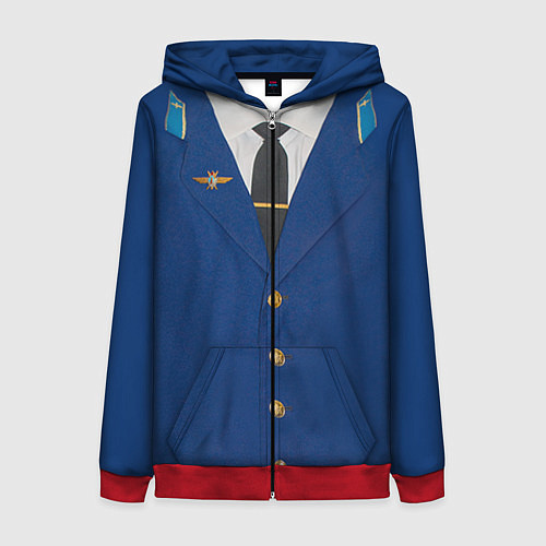 Женская толстовка на молнии Китель / 3D-Красный – фото 1