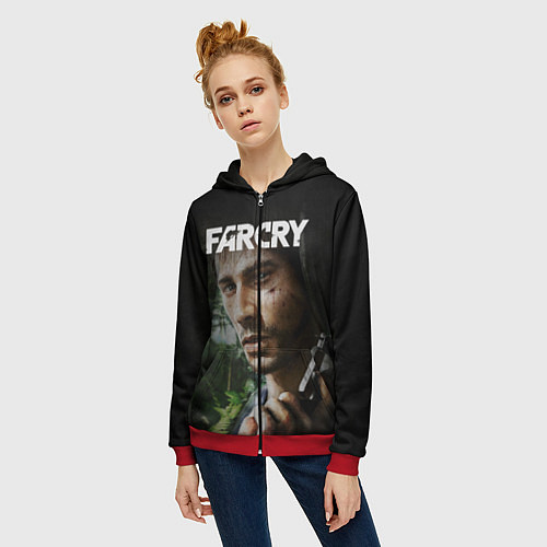 Женская толстовка на молнии FarCry / 3D-Красный – фото 3