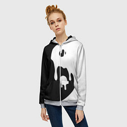 Толстовка на молнии женская Инь Янь, цвет: 3D-меланж — фото 2