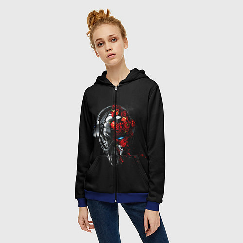 Женская толстовка на молнии Pirate Station: Love / 3D-Синий – фото 3