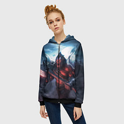 Толстовка на молнии женская Axe, цвет: 3D-черный — фото 2