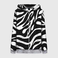 Толстовка на молнии женская Зебра, цвет: 3D-меланж