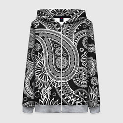 Толстовка на молнии женская Paisley, цвет: 3D-меланж