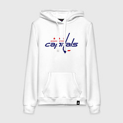 Толстовка-худи хлопковая женская Washington Capitals, цвет: белый