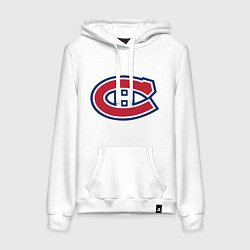 Толстовка-худи хлопковая женская Montreal Canadiens, цвет: белый