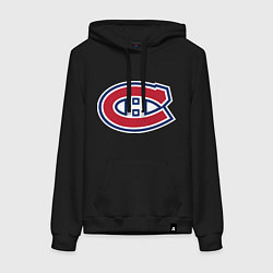 Толстовка-худи хлопковая женская Montreal Canadiens, цвет: черный