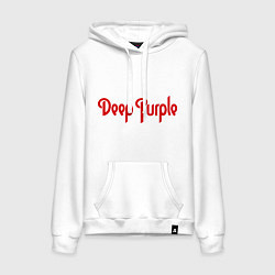 Толстовка-худи хлопковая женская Deep Purple: Red Logo, цвет: белый