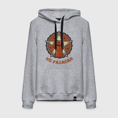Женская толстовка-худи No Pasaran / Меланж – фото 1