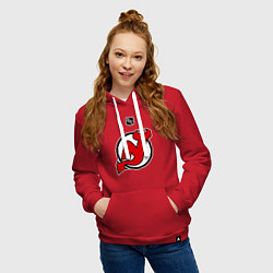 Толстовка-худи хлопковая женская New Jersey Devils: Kovalchuk 17, цвет: красный — фото 2