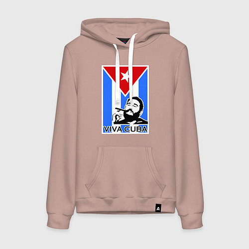Женская толстовка-худи Fidel: Viva, Cuba! / Пыльно-розовый – фото 1
