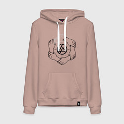 Толстовка-худи хлопковая женская Linkin Park: Brotherhood, цвет: пыльно-розовый