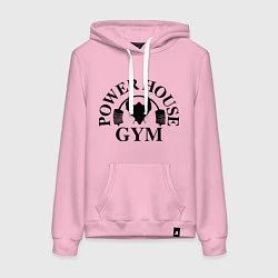 Толстовка-худи хлопковая женская Power House Gym, цвет: светло-розовый