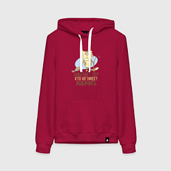 Толстовка-худи хлопковая женская Кто не умеет рыбачить, цвет: маджента