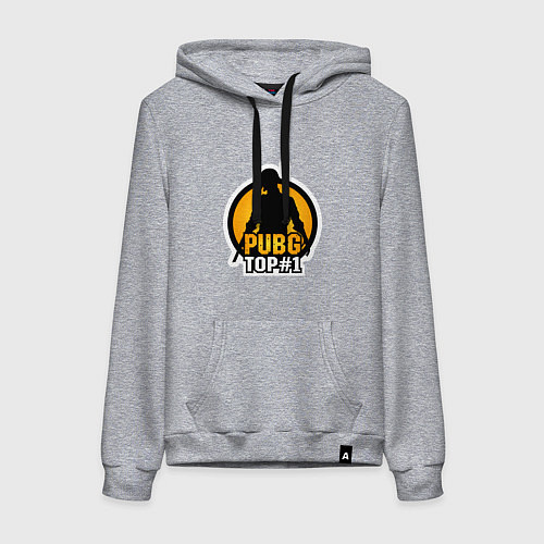 Женская толстовка-худи PUBG Top 1 / Меланж – фото 1
