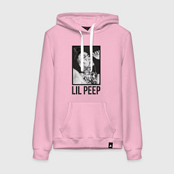 Толстовка-худи хлопковая женская Lil Peep: Black Style, цвет: светло-розовый
